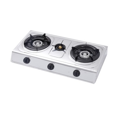 JX-7003F Made In China Best Quality Portable Table 3 Burner Stainless Steel Table Gas Stove